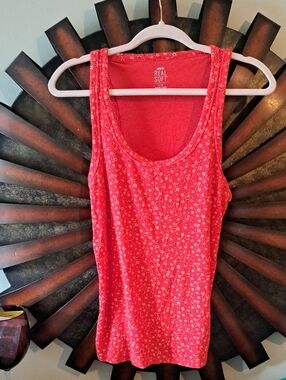 Aerie Women’s Red Floral Racerback Tank Top - Guc